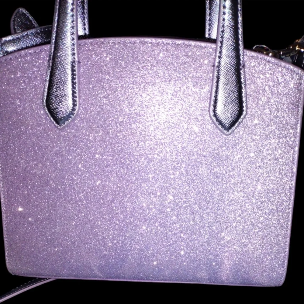 Kate spade tinsel glitter saffiano leather Lavender Handbag crossbody NWOT